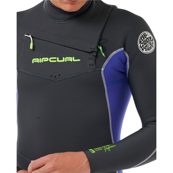 2025 Rip Curl Männer Dawn Patrol Performance 4/3mm Brustreißverschluss Neoprenanzug 15DMFS - Wild Berry